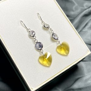 Aros Corazon Amarillo