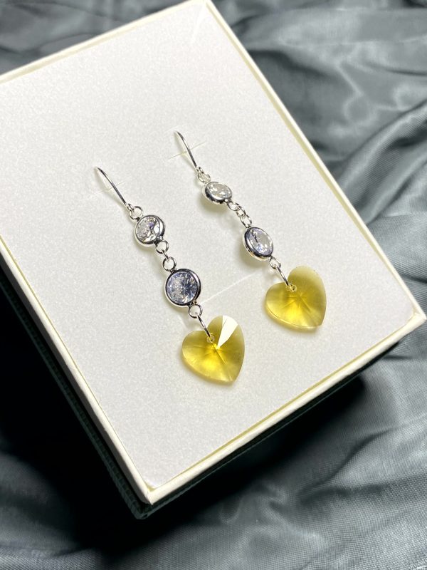 Aros Corazon Amarillo